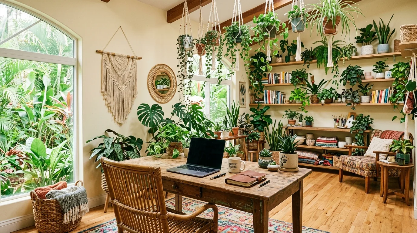 15 Free-Spirited Boho Home Office Ideas for a Creative and Cozy Workspace inspiration image 14