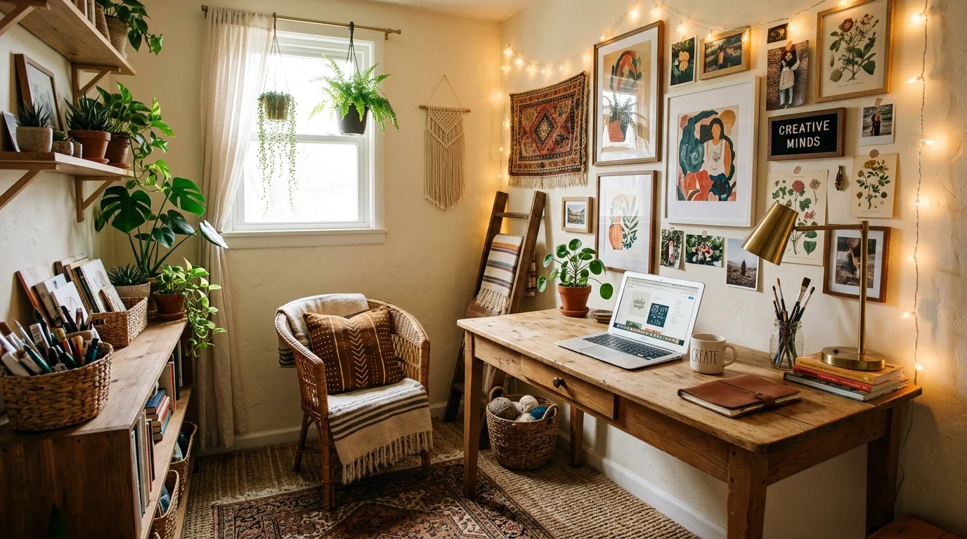 15 Free-Spirited Boho Home Office Ideas for a Creative and Cozy Workspace inspiration image 15