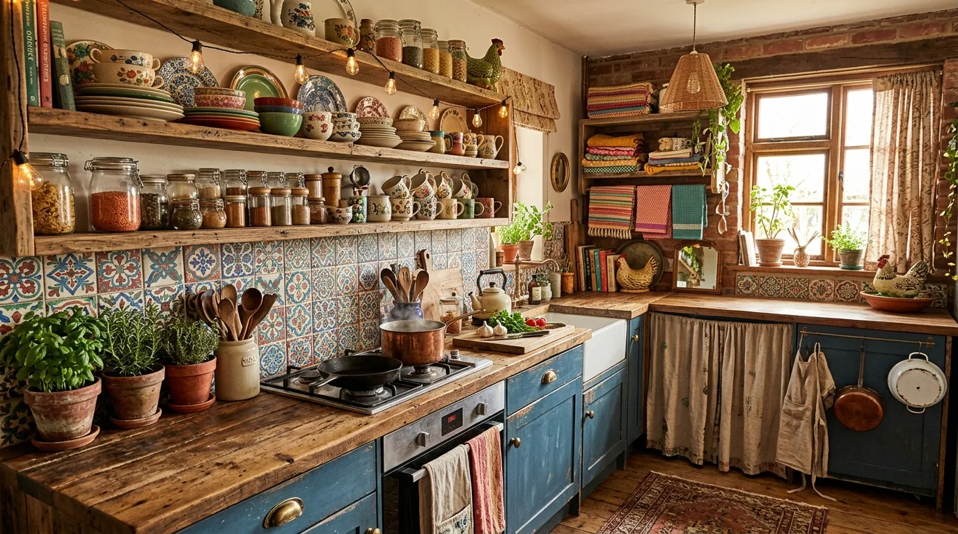 15 Free-Spirited Boho Kitchen Ideas for an Eclectic Culinary Space inspiration image 3