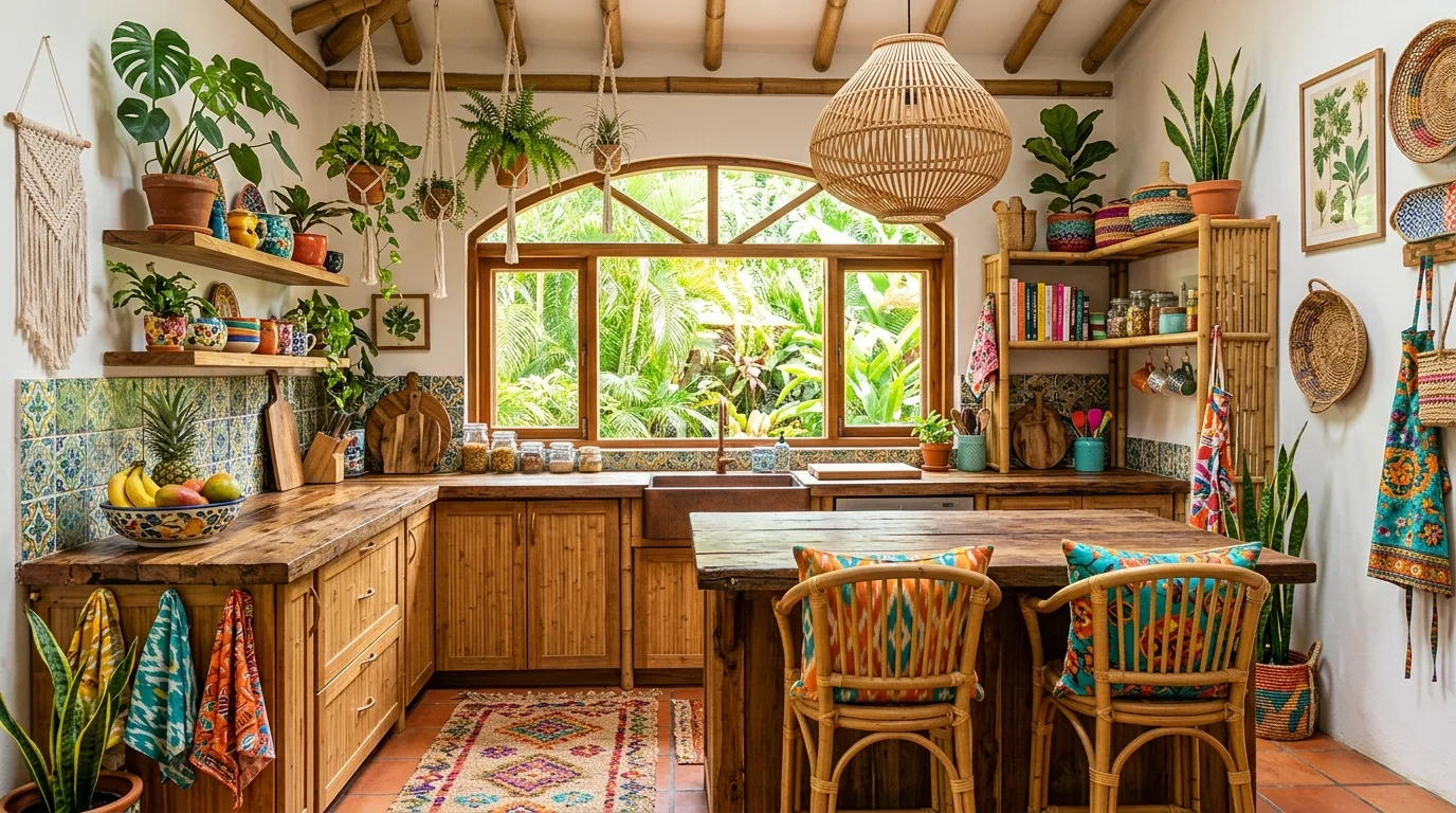 15 Free-Spirited Boho Kitchen Ideas for an Eclectic Culinary Space inspiration image 7