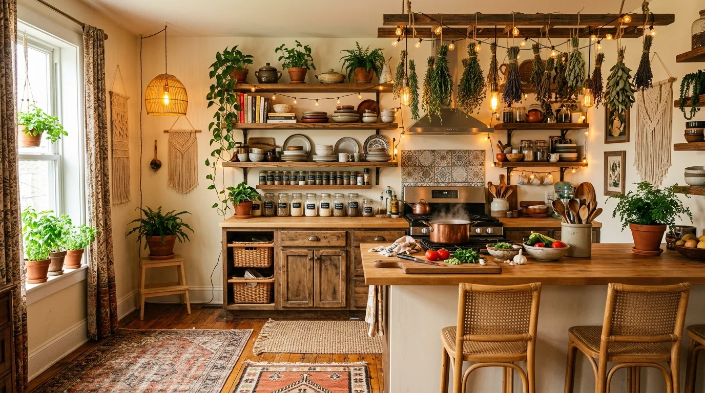 15 Free-Spirited Boho Kitchen Ideas for an Eclectic Culinary Space inspiration image 14