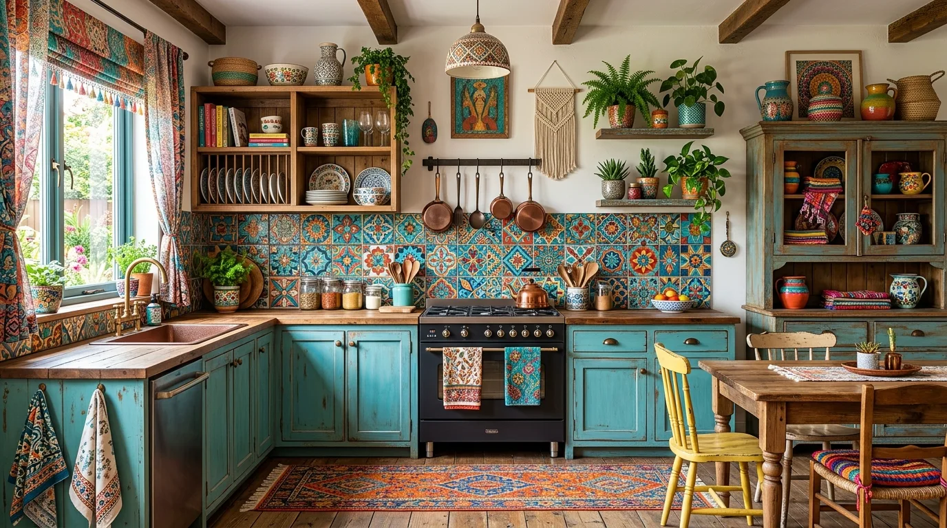 15 Free-Spirited Boho Kitchen Ideas for an Eclectic Culinary Space inspiration image 15
