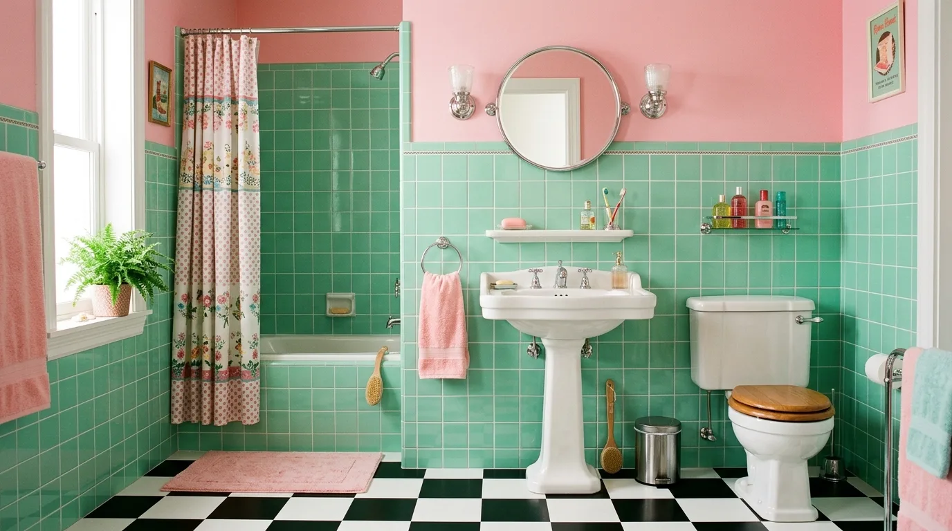 13 Fun Retro Bathroom Ideas for a Nostalgic and Playful Vibe hero image