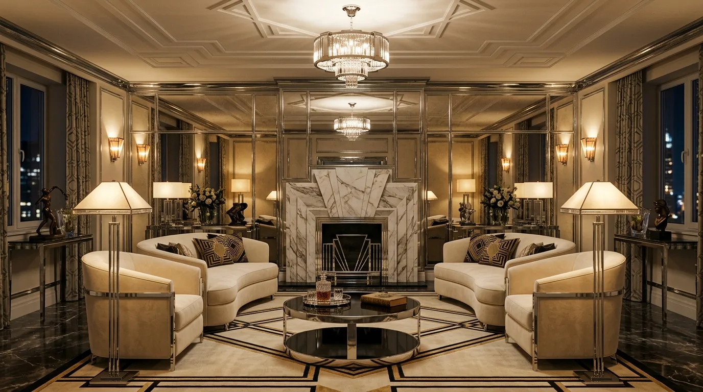 13 Glamorous Art Deco Living Room Ideas for Old Hollywood Style inspiration image 5