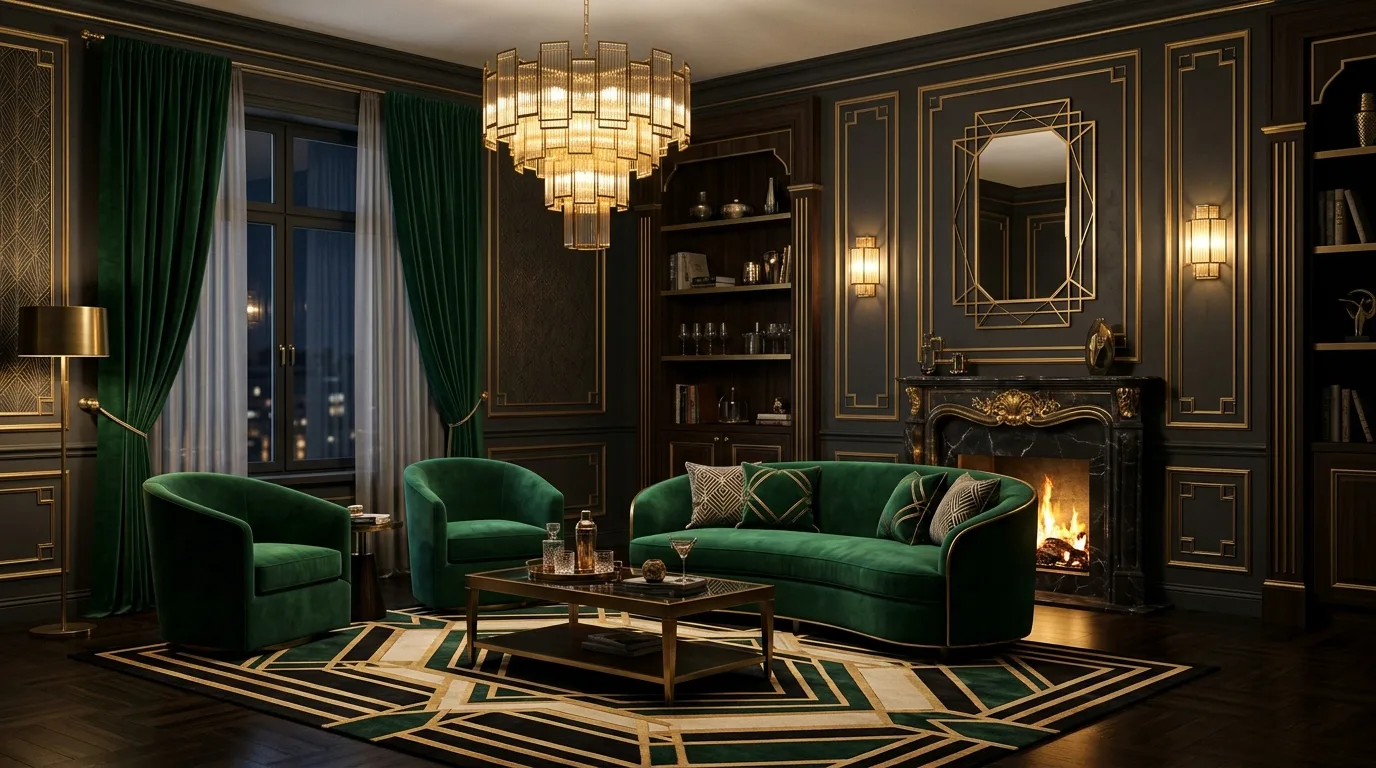 13 Glamorous Art Deco Living Room Ideas for Old Hollywood Style inspiration image 7