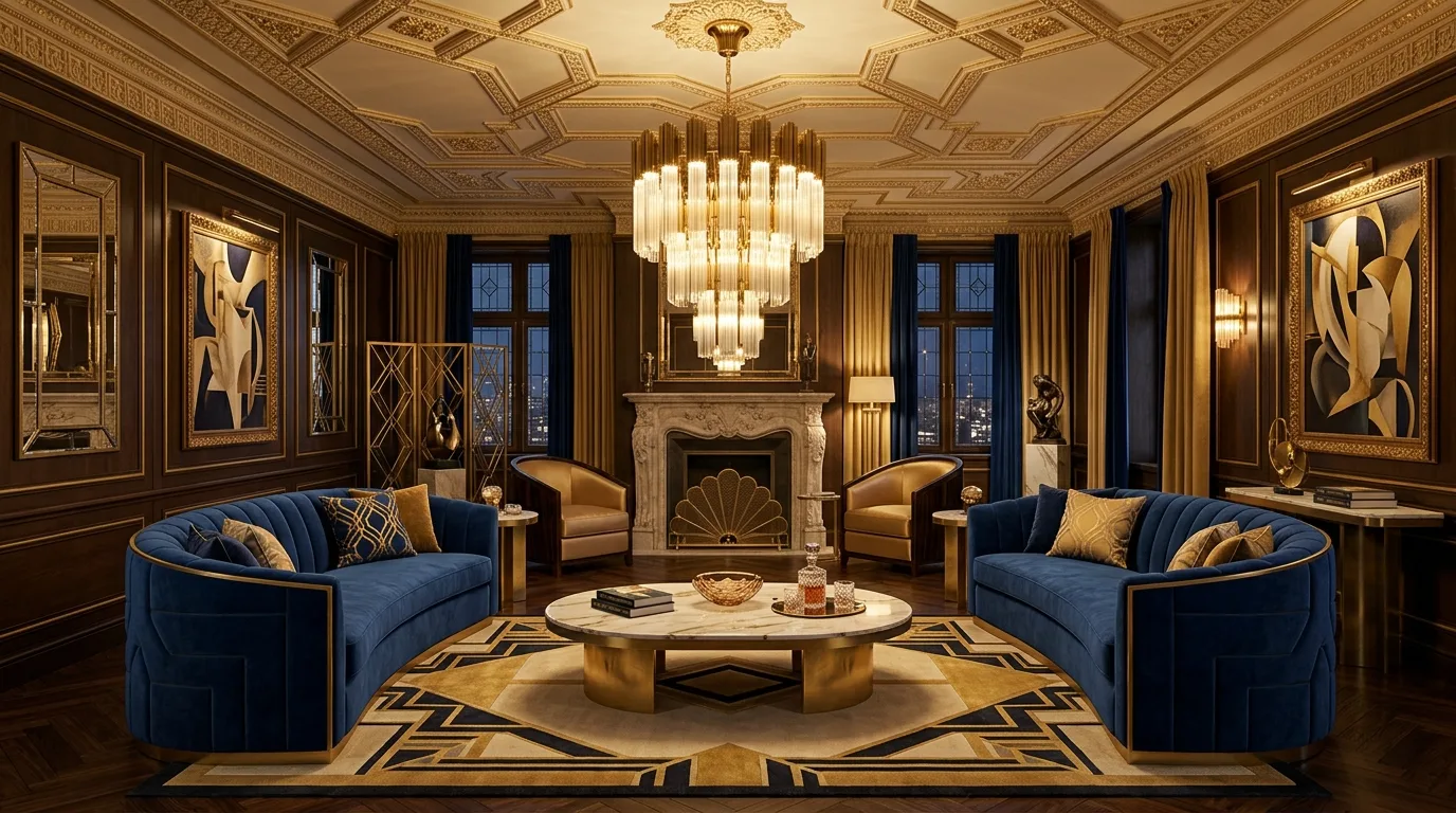 13 Glamorous Art Deco Living Room Ideas for Old Hollywood Style inspiration image 8