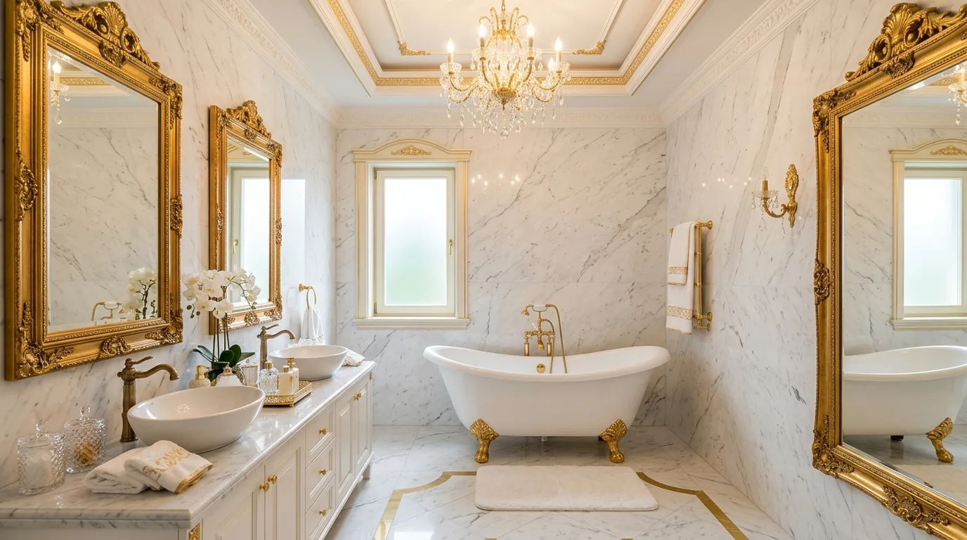 14 Glamorous Gold Bathroom Ideas for a Luxurious and Elegant Space hero image