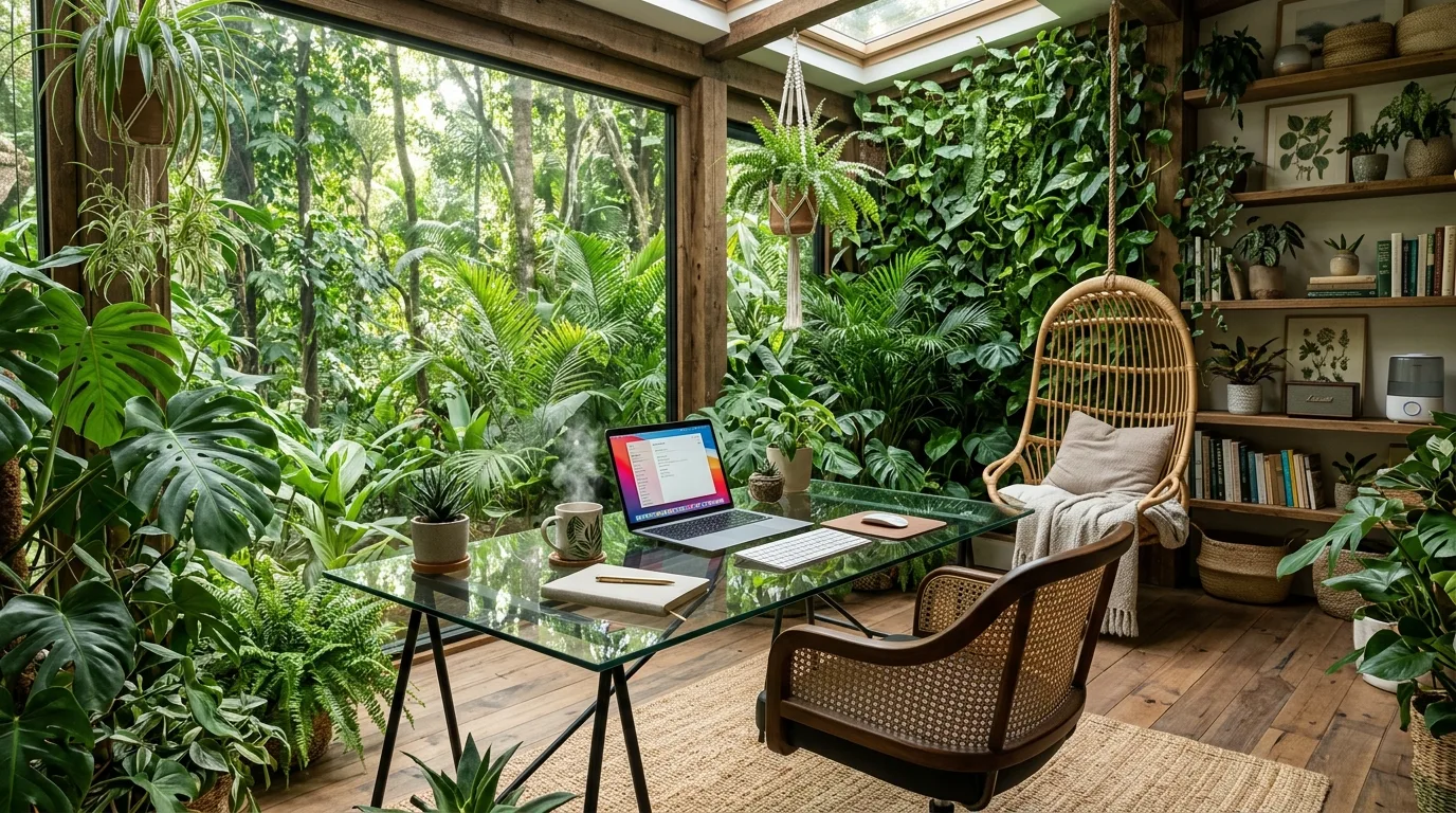14 Lush Nature-Infused Office Setups for a Calm and Productive Workspace inspiration image 6