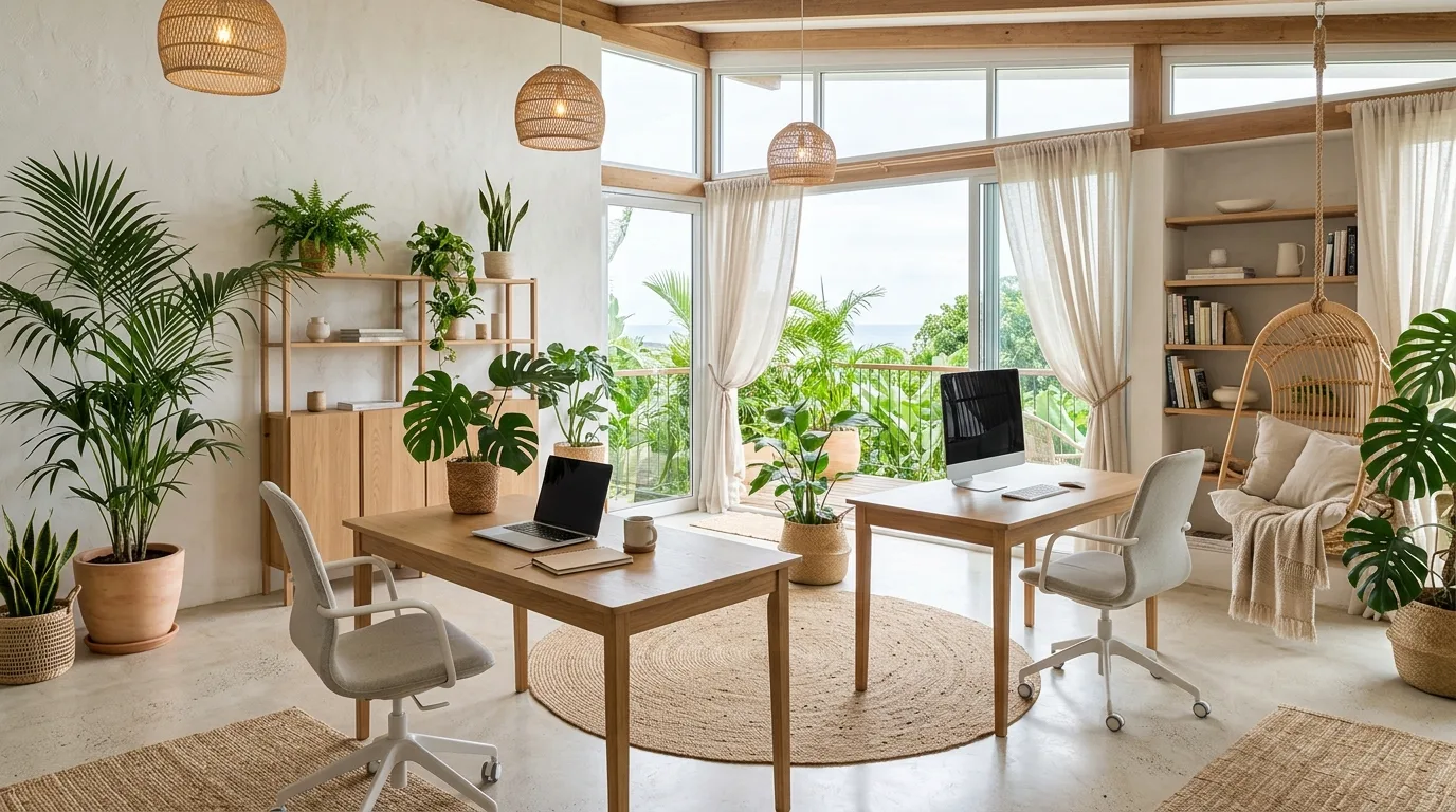 14 Lush Nature-Infused Office Setups for a Calm and Productive Workspace inspiration image 11