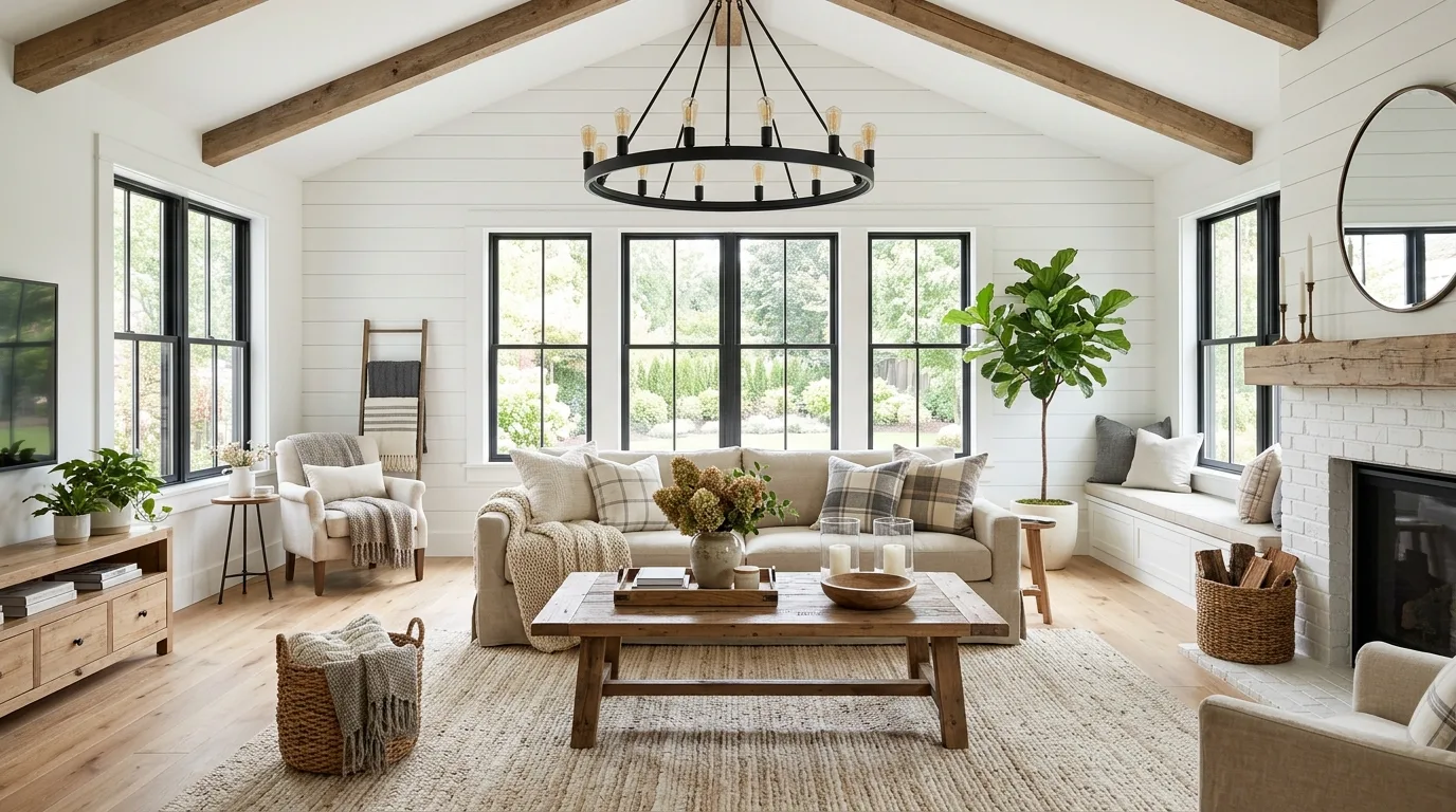 15 Modern Farmhouse Living Room Ideas for a Fresh Country Style hero image