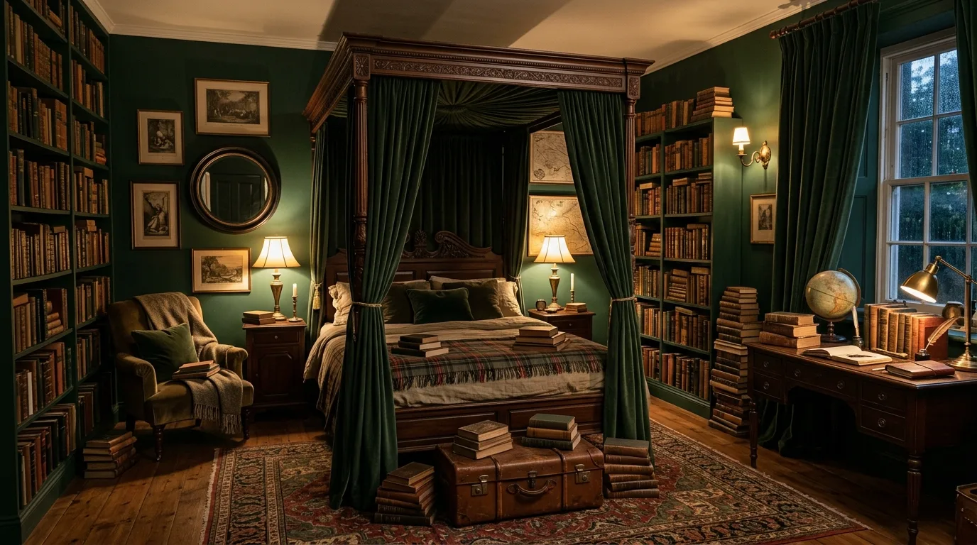 14 Moody Dark Academia Bedroom Ideas for a Scholarly Aesthetic hero image