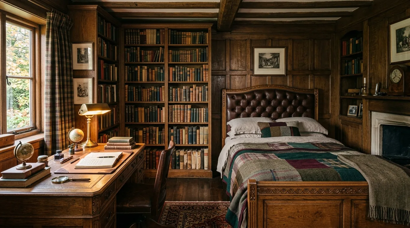 14 Moody Dark Academia Bedroom Ideas for a Scholarly Aesthetic inspiration image 4