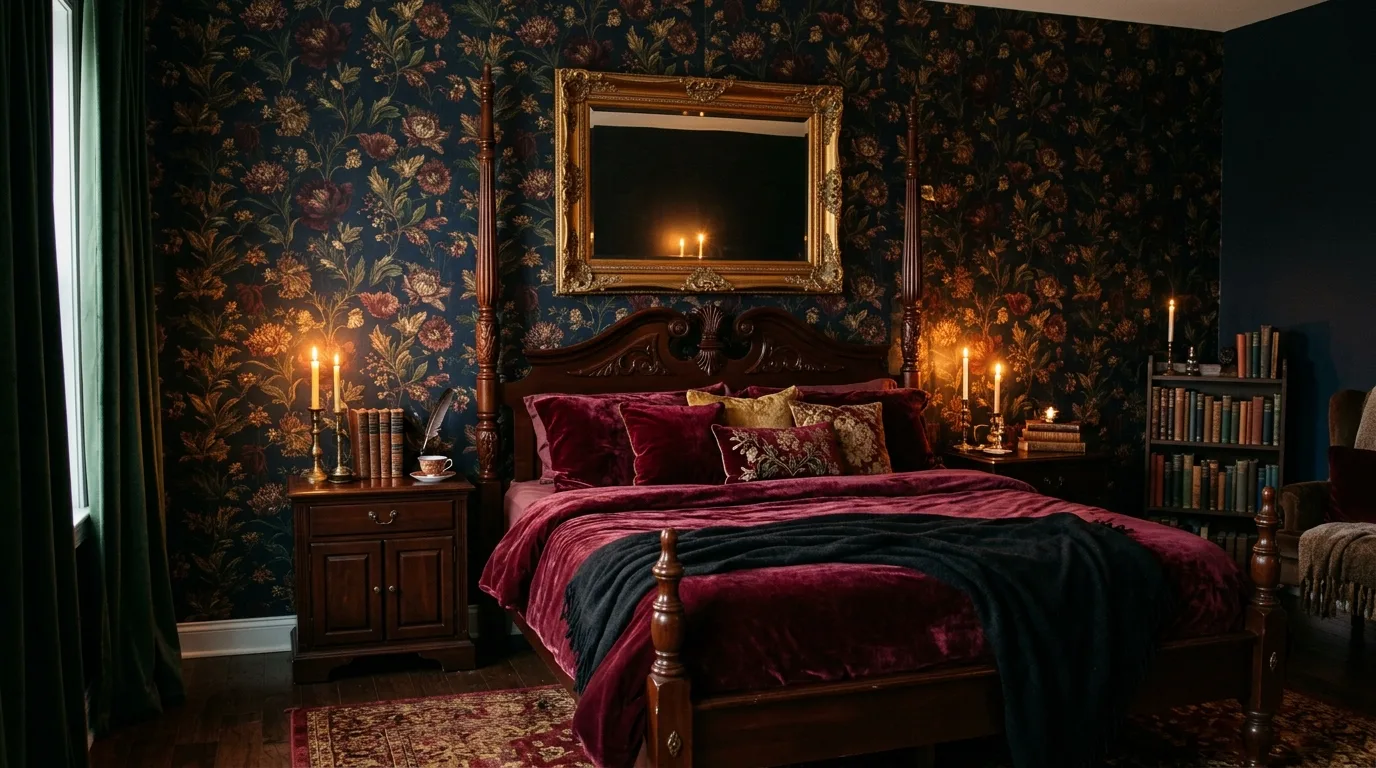 14 Moody Dark Academia Bedroom Ideas for a Scholarly Aesthetic inspiration image 5