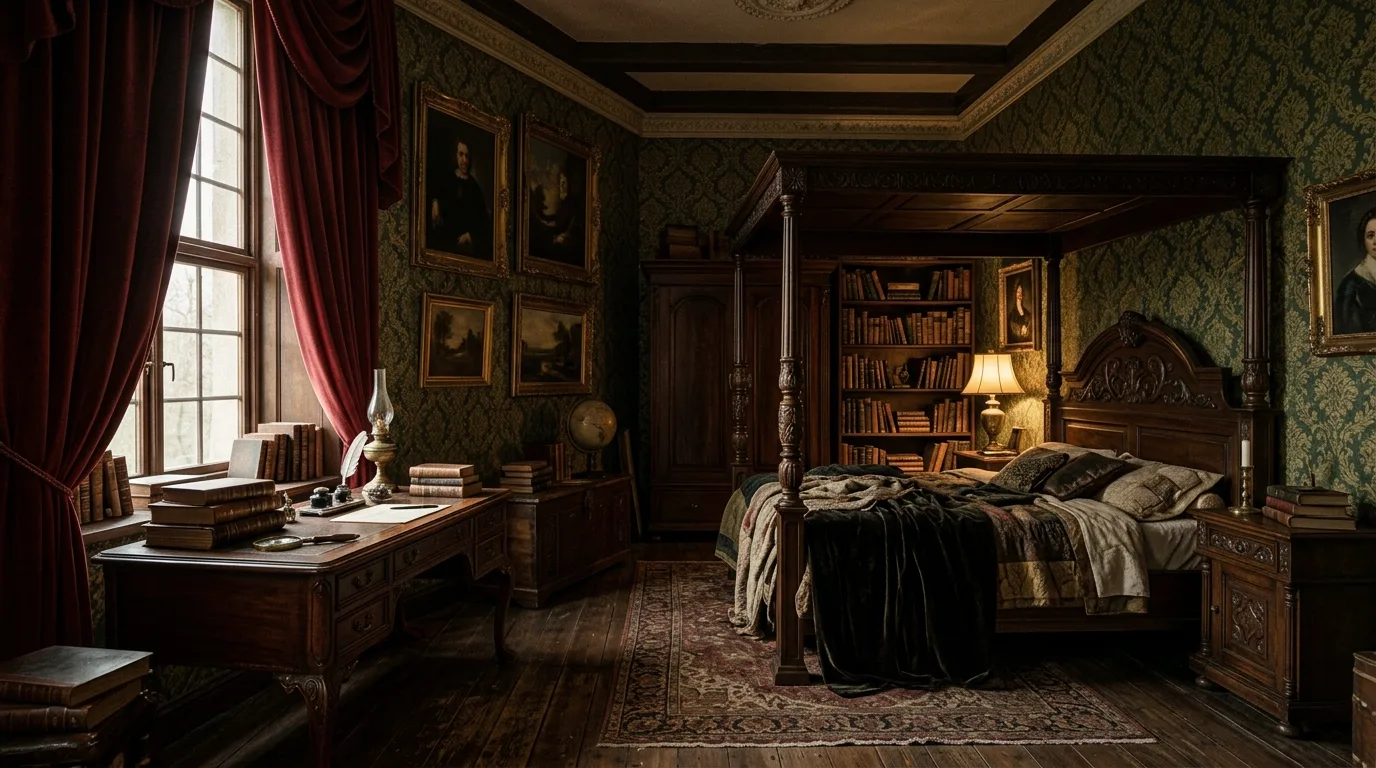 14 Moody Dark Academia Bedroom Ideas for a Scholarly Aesthetic inspiration image 8