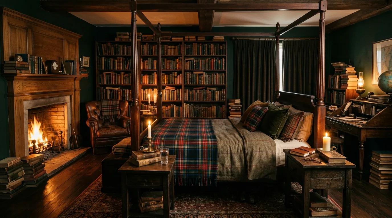 14 Moody Dark Academia Bedroom Ideas for a Scholarly Aesthetic inspiration image 9