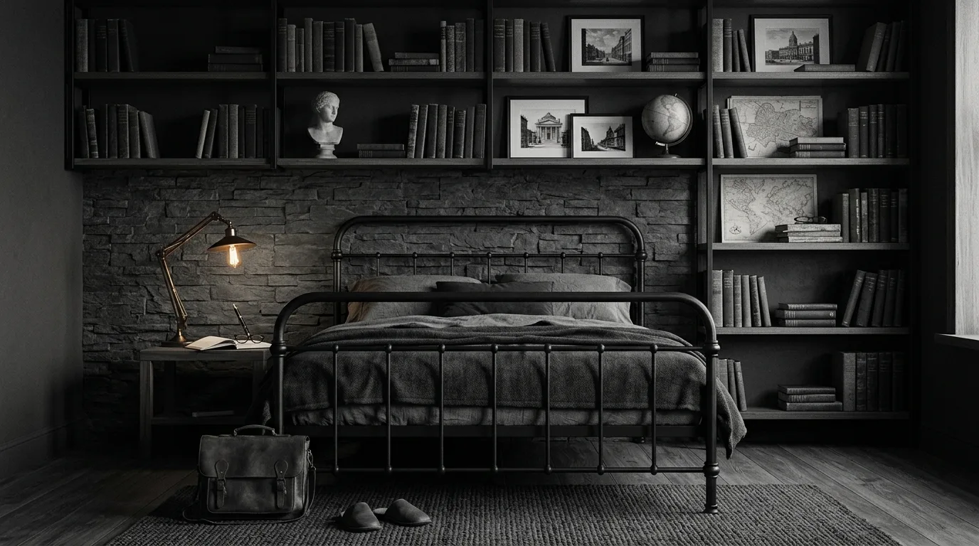 14 Moody Dark Academia Bedroom Ideas for a Scholarly Aesthetic inspiration image 10