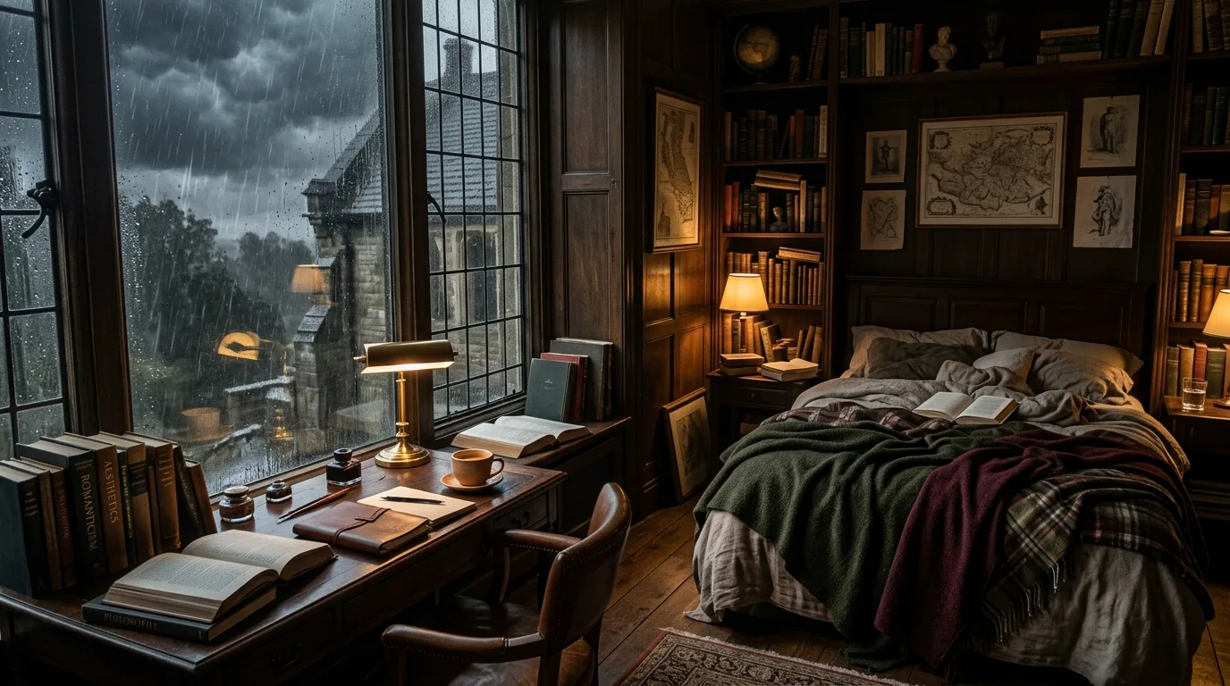 14 Moody Dark Academia Bedroom Ideas for a Scholarly Aesthetic inspiration image 12