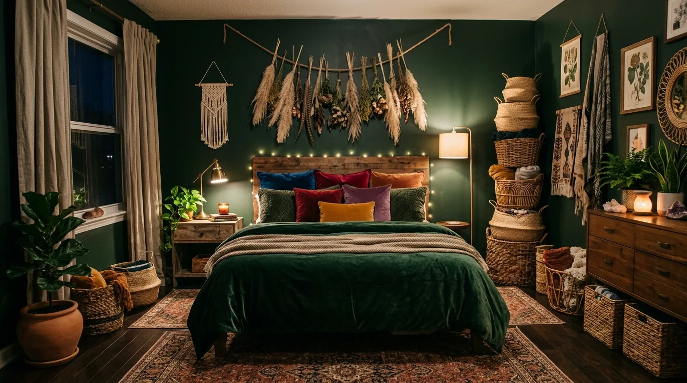 14 Moody Dark Boho Bedroom Ideas for an Eclectic and Cozy Retreat inspiration image 3
