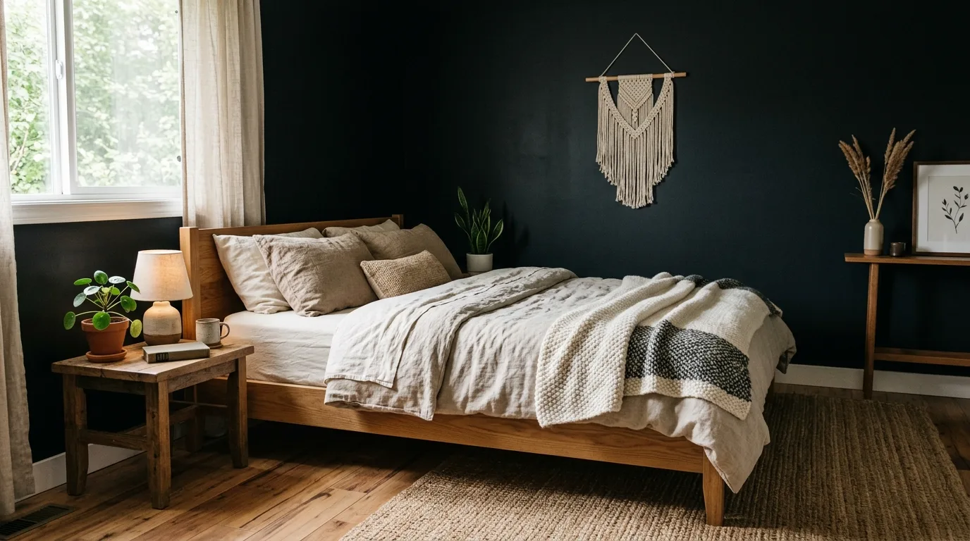 14 Moody Dark Boho Bedroom Ideas for an Eclectic and Cozy Retreat inspiration image 6