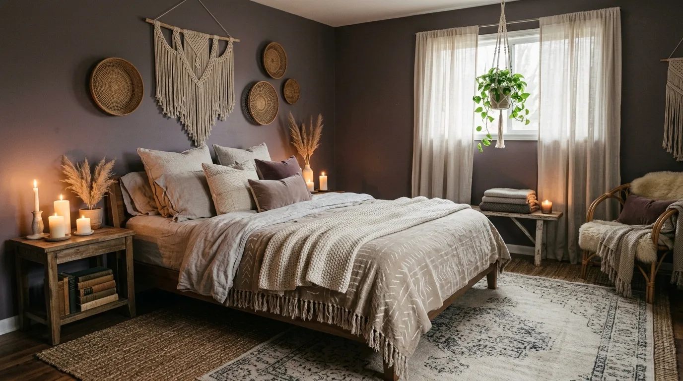 14 Moody Dark Boho Bedroom Ideas for an Eclectic and Cozy Retreat inspiration image 11
