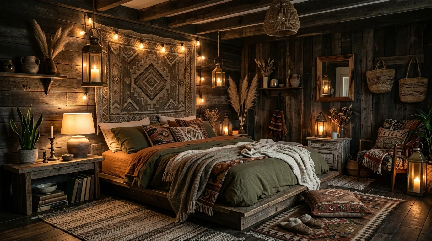14 Moody Dark Boho Bedroom Ideas for an Eclectic and Cozy Retreat inspiration image 14