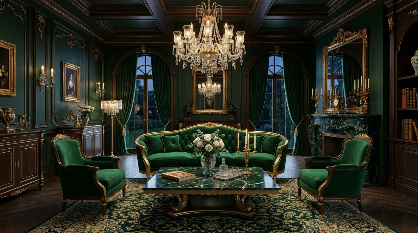 13 Moody Dark Green Living Room Ideas for a Dramatic and Cozy Space inspiration image 7