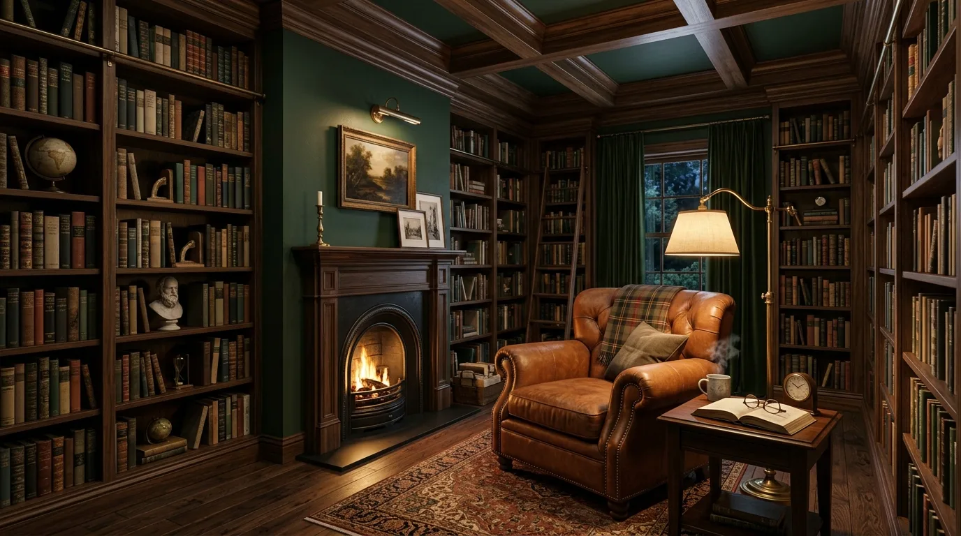 13 Moody Dark Green Living Room Ideas for a Dramatic and Cozy Space inspiration image 11