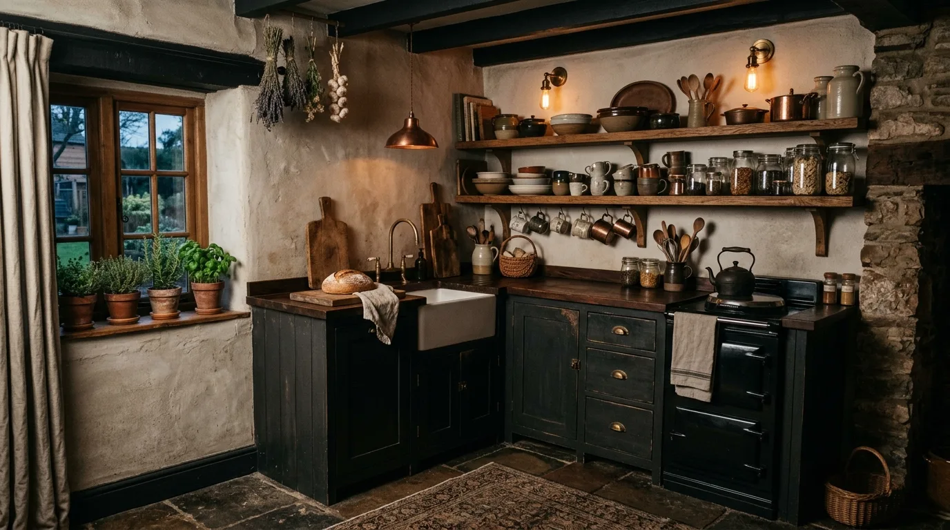 14 Moody Farmhouse Kitchen Ideas for a Dark and Cozy Rustic Vibe inspiration image 6