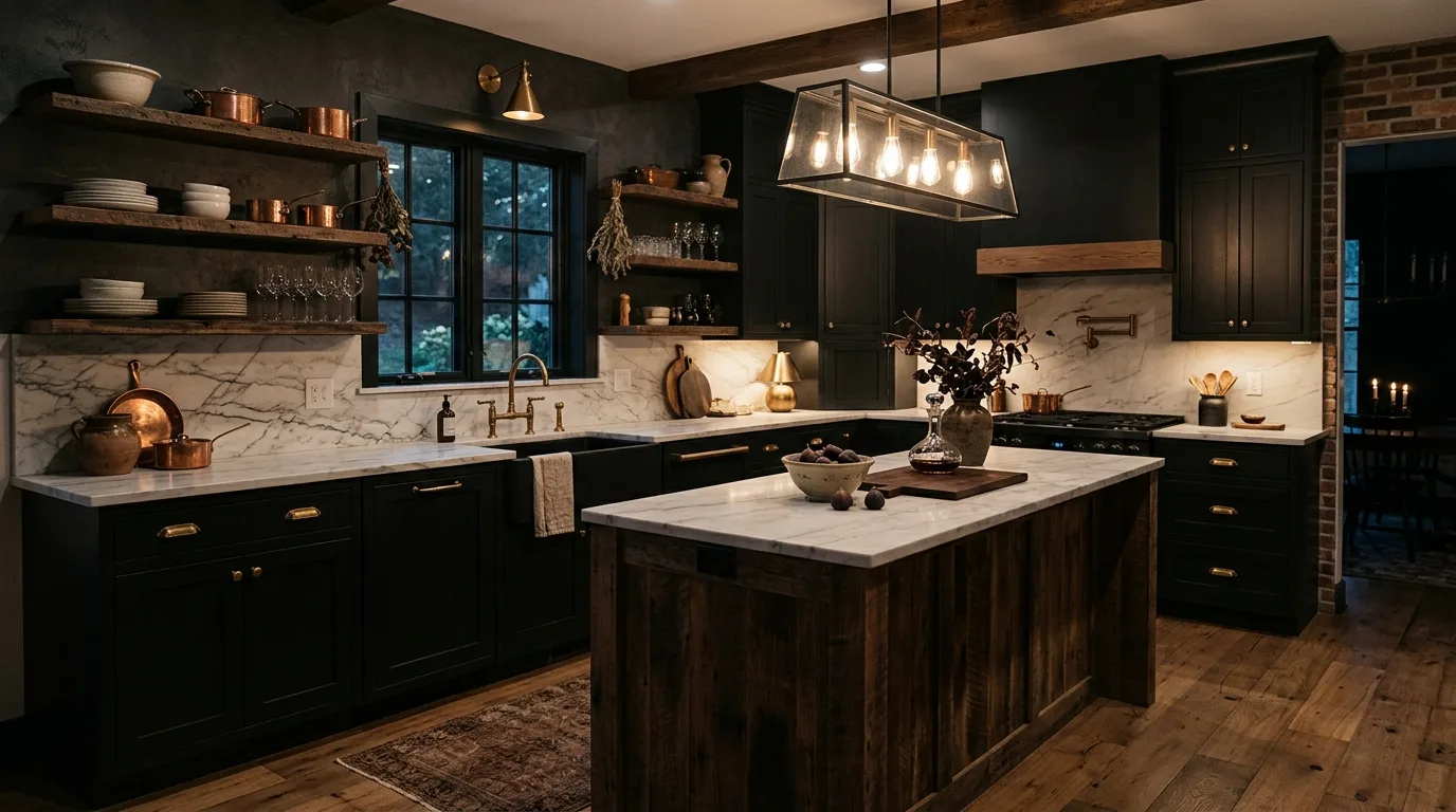 14 Moody Farmhouse Kitchen Ideas for a Dark and Cozy Rustic Vibe inspiration image 12