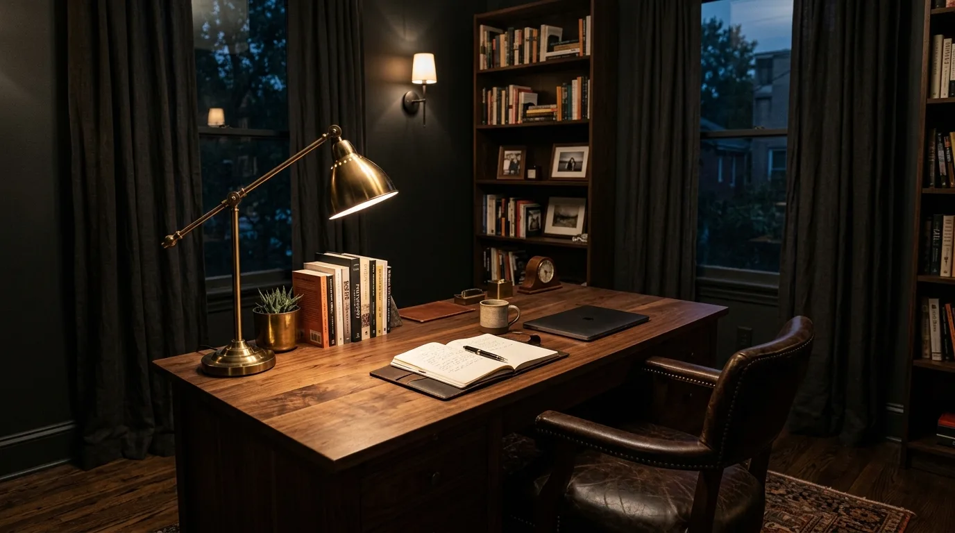 12 Moody Home Office Decor for a Dramatic and Focused Workspace hero image