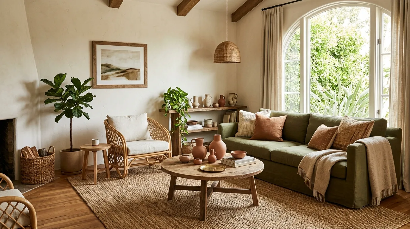 14 Natural Earthy Living Room Ideas for a Grounded Organic Aesthetic inspiration image 3