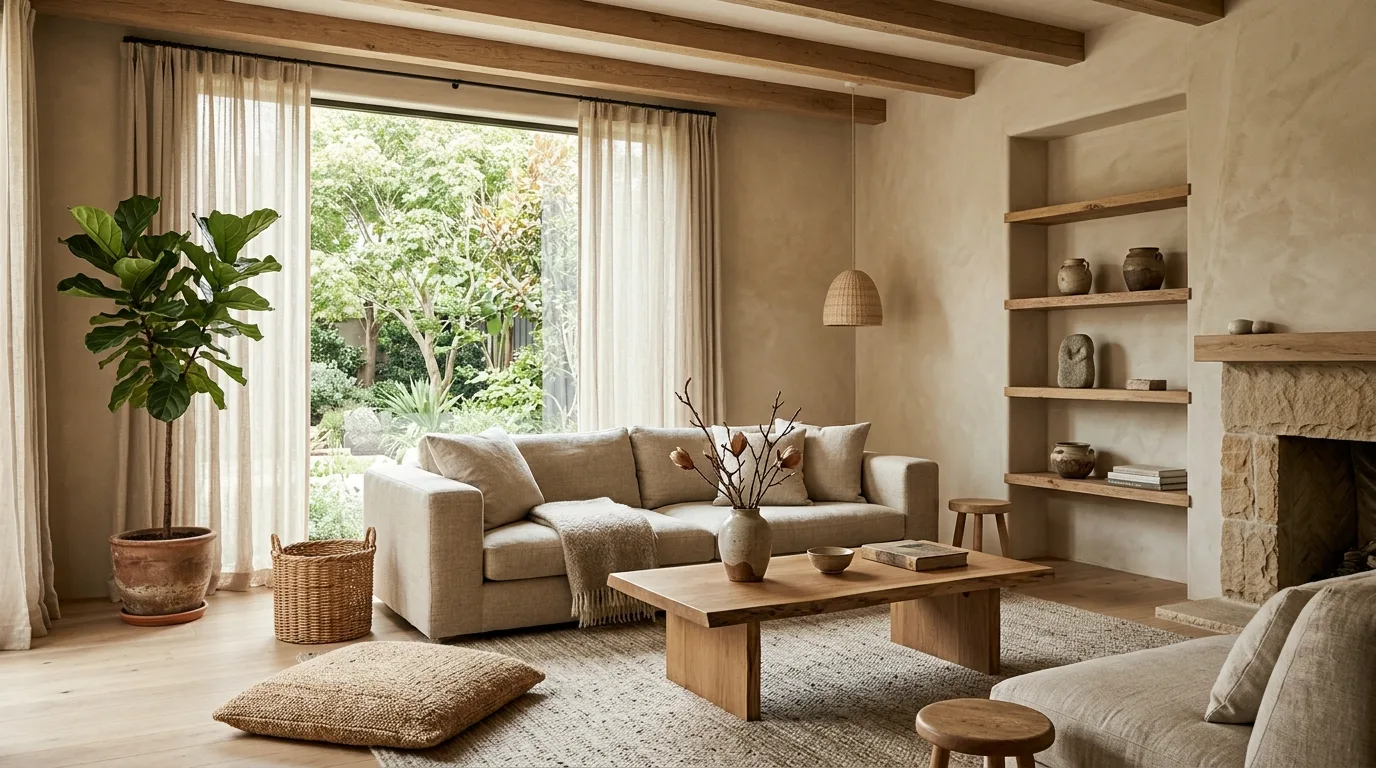 14 Natural Earthy Living Room Ideas for a Grounded Organic Aesthetic inspiration image 14