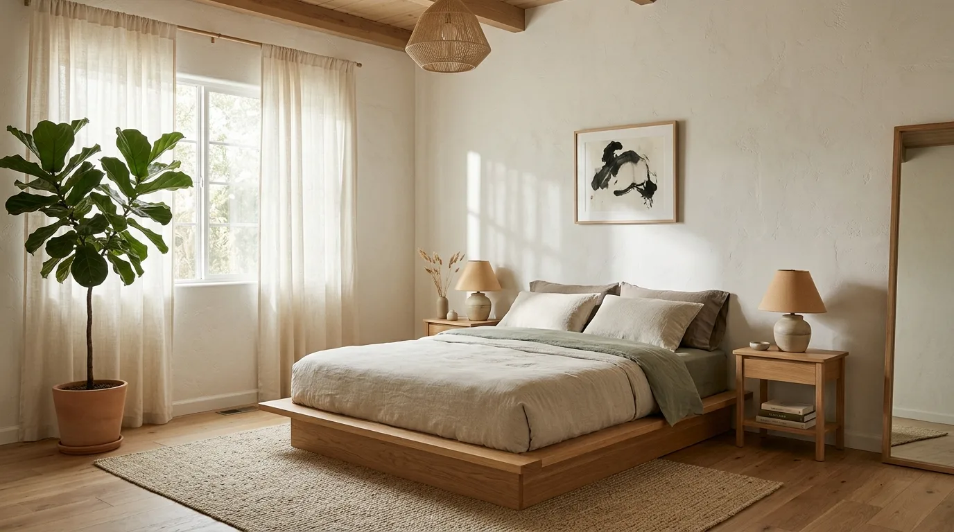 14 Natural Earthy Modern Bedroom Ideas for a Grounded Organic Look inspiration image 8