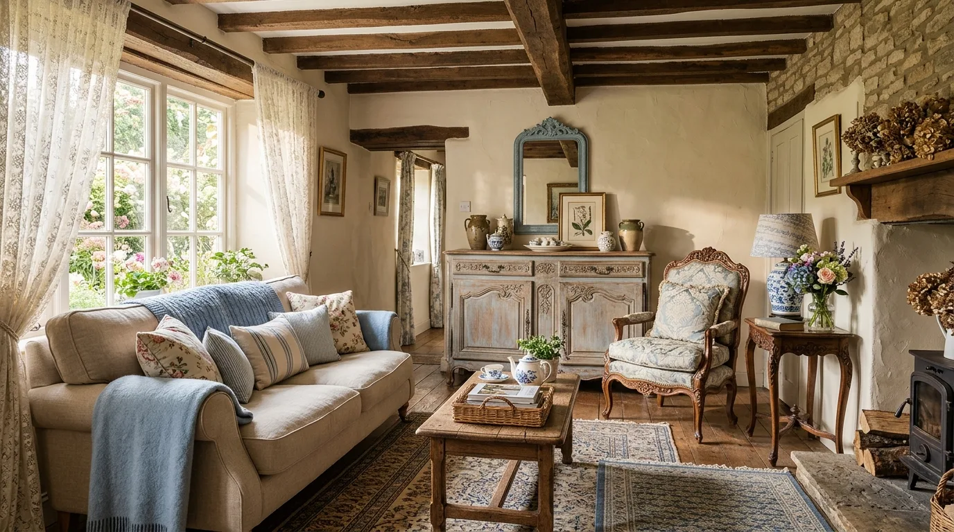 12 Romantic French Cottage Living Room Ideas for European Country Charm inspiration image 3
