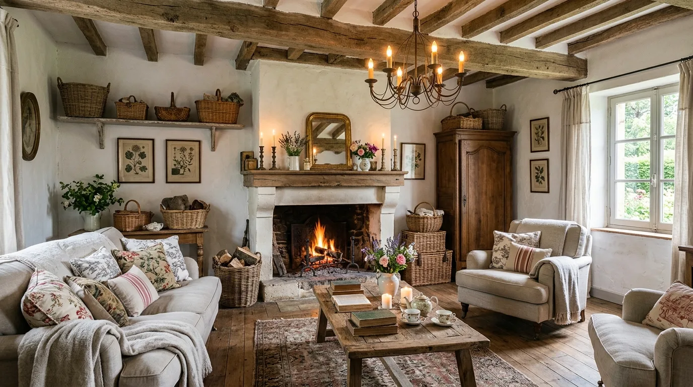 12 Romantic French Cottage Living Room Ideas for European Country Charm inspiration image 5