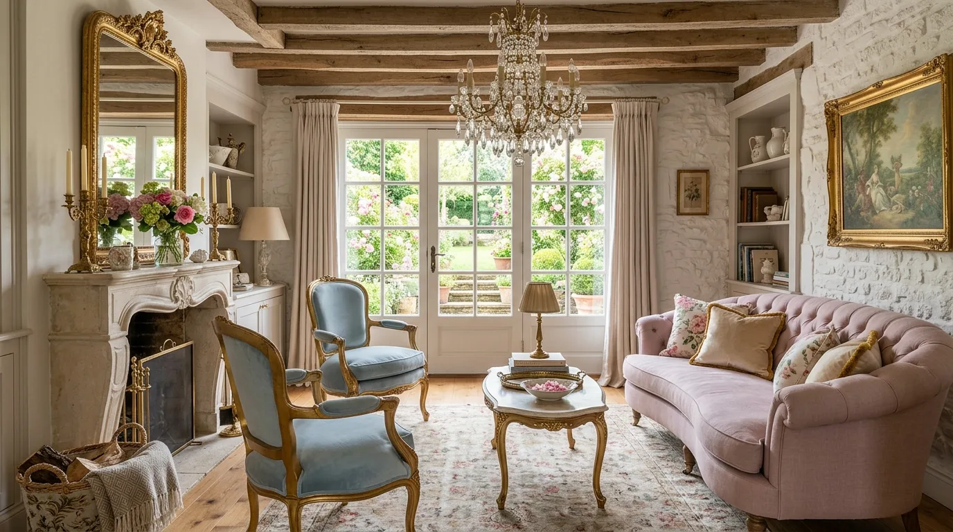 12 Romantic French Cottage Living Room Ideas for European Country Charm inspiration image 10