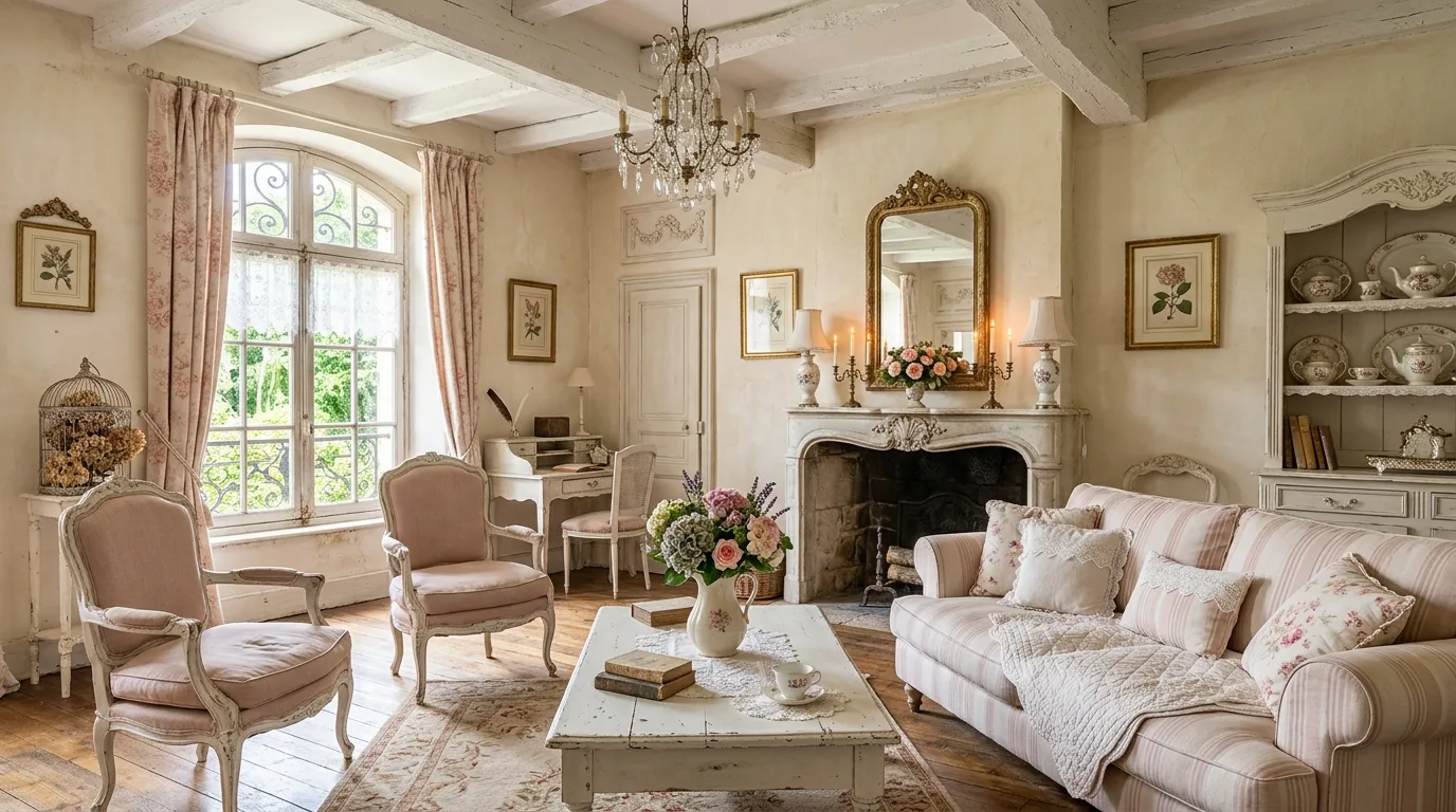12 Romantic French Cottage Living Room Ideas for European Country Charm inspiration image 12