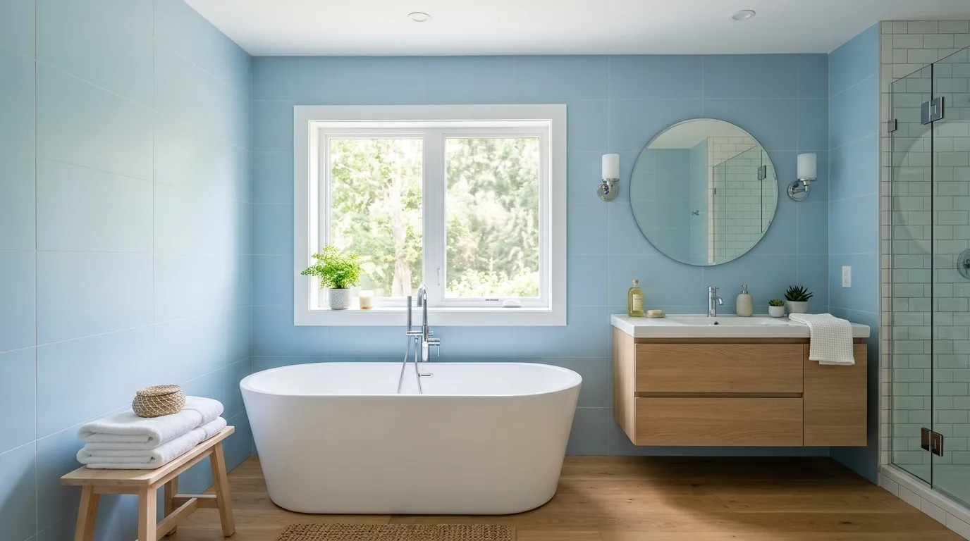 13 Serene Blue Bathroom Ideas for a Calming and Refreshing Retreat hero image