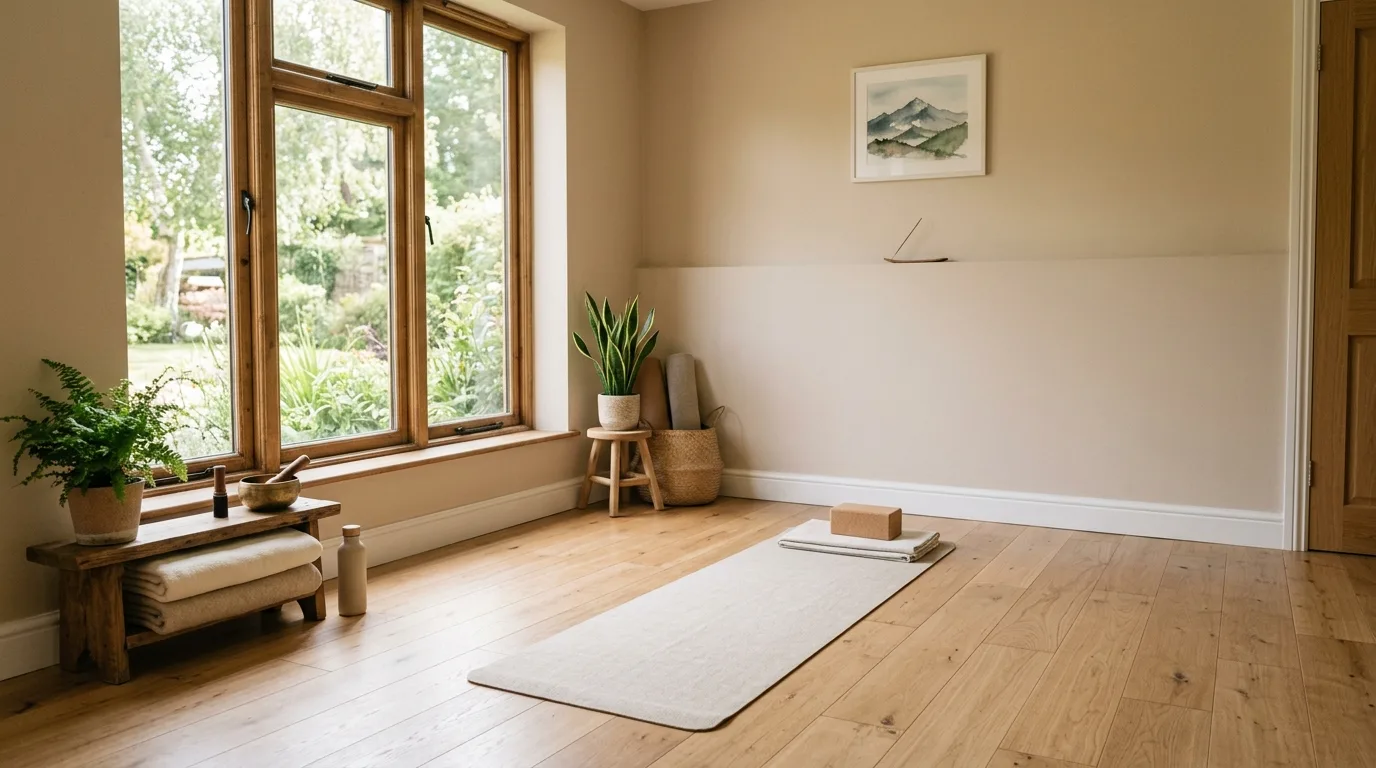 12 Serene Yoga Room Ideas for a Peaceful Home Practice Space hero image