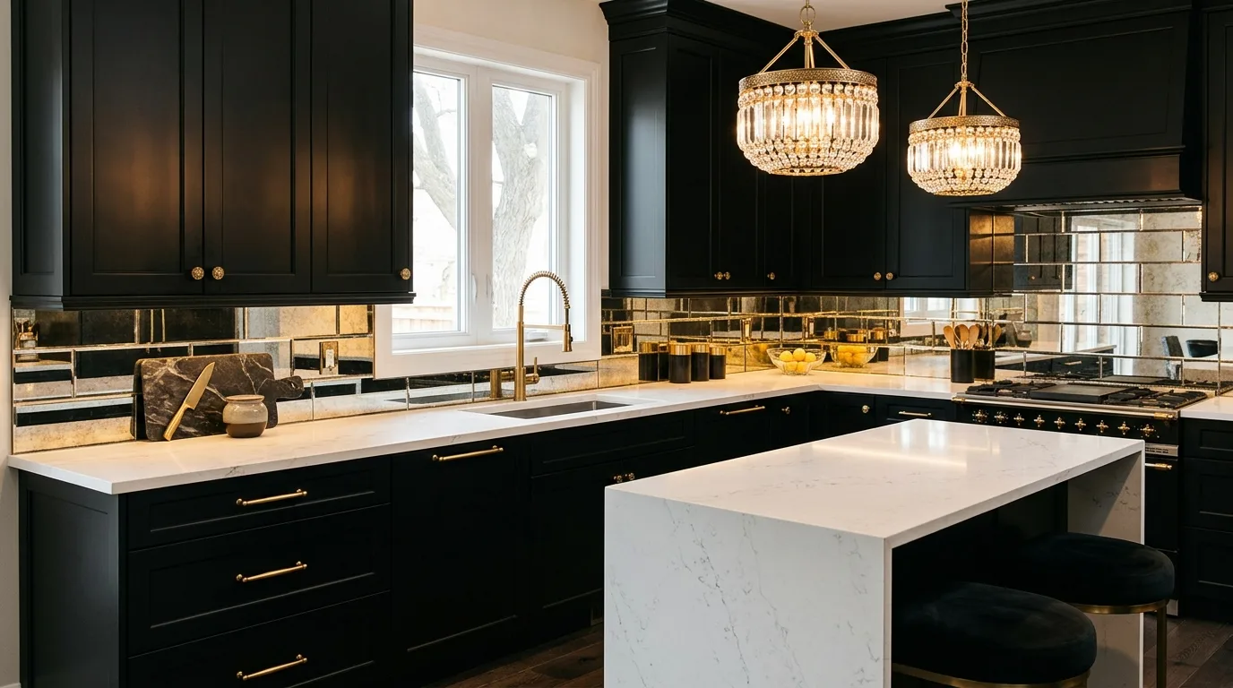 13 Sleek Black and Brass Kitchen Ideas for a Modern Glam Look inspiration image 2