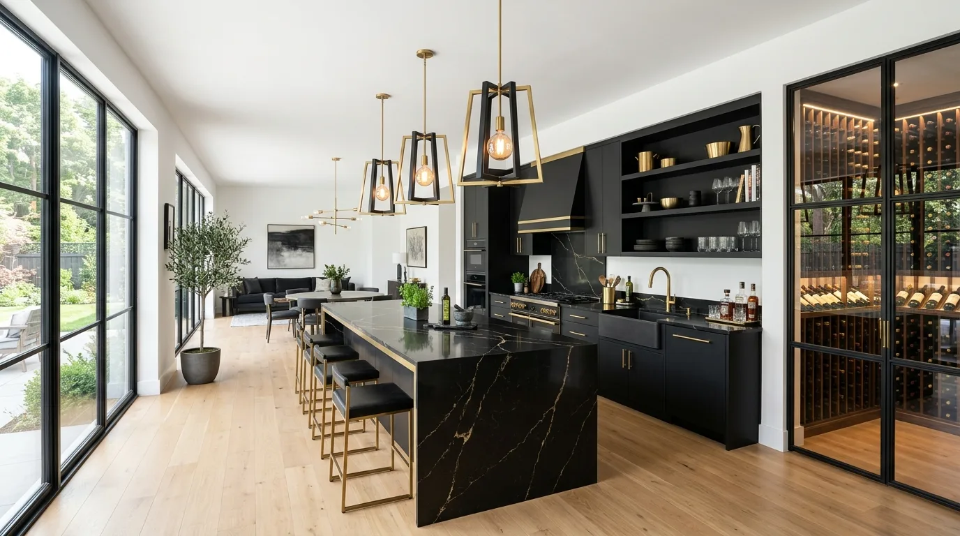 13 Sleek Black and Brass Kitchen Ideas for a Modern Glam Look inspiration image 8