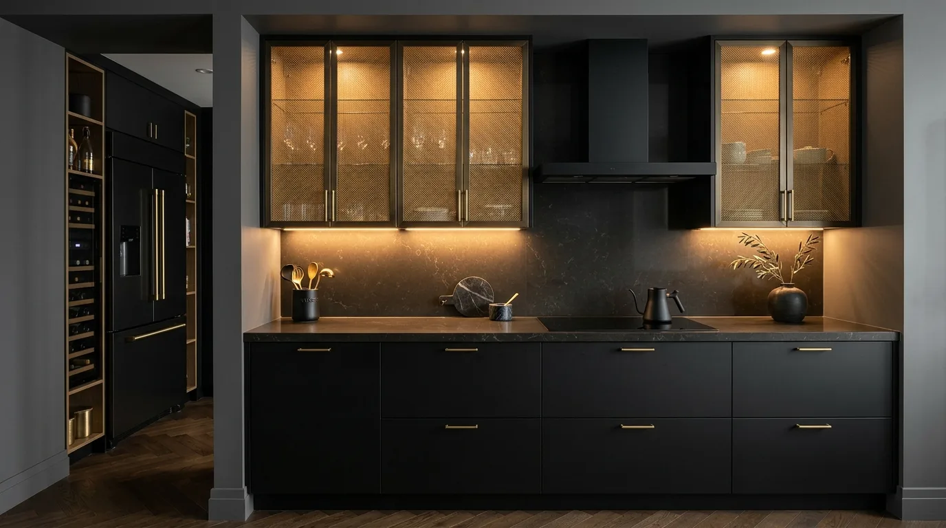 13 Sleek Black and Brass Kitchen Ideas for a Modern Glam Look inspiration image 9