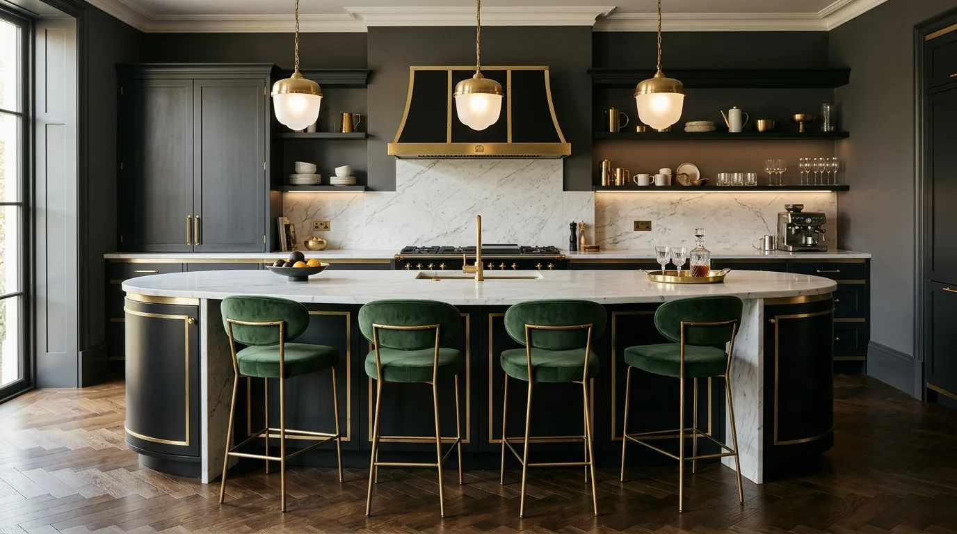 13 Sleek Black and Brass Kitchen Ideas for a Modern Glam Look inspiration image 10