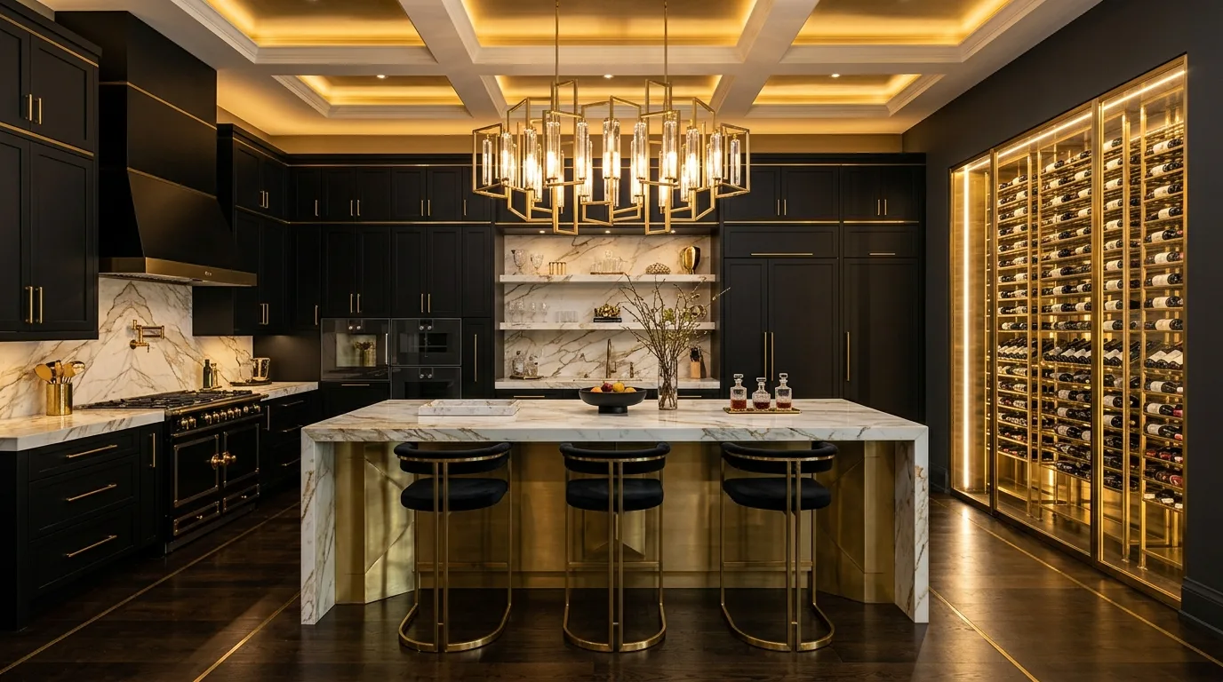 13 Sleek Black and Brass Kitchen Ideas for a Modern Glam Look inspiration image 13