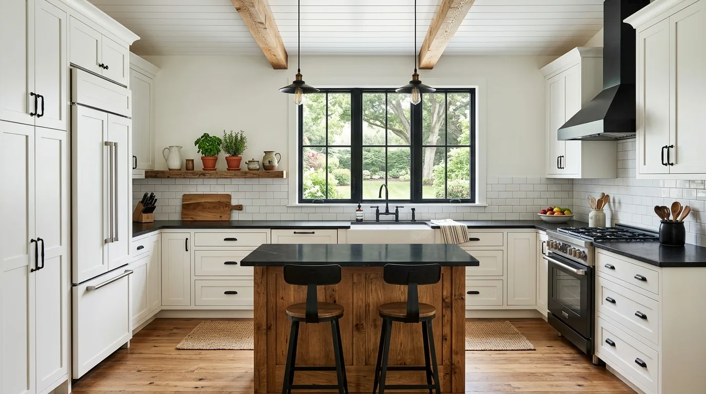 13 Sleek Kitchens with Black Worktops for a Modern Contrast inspiration image 9
