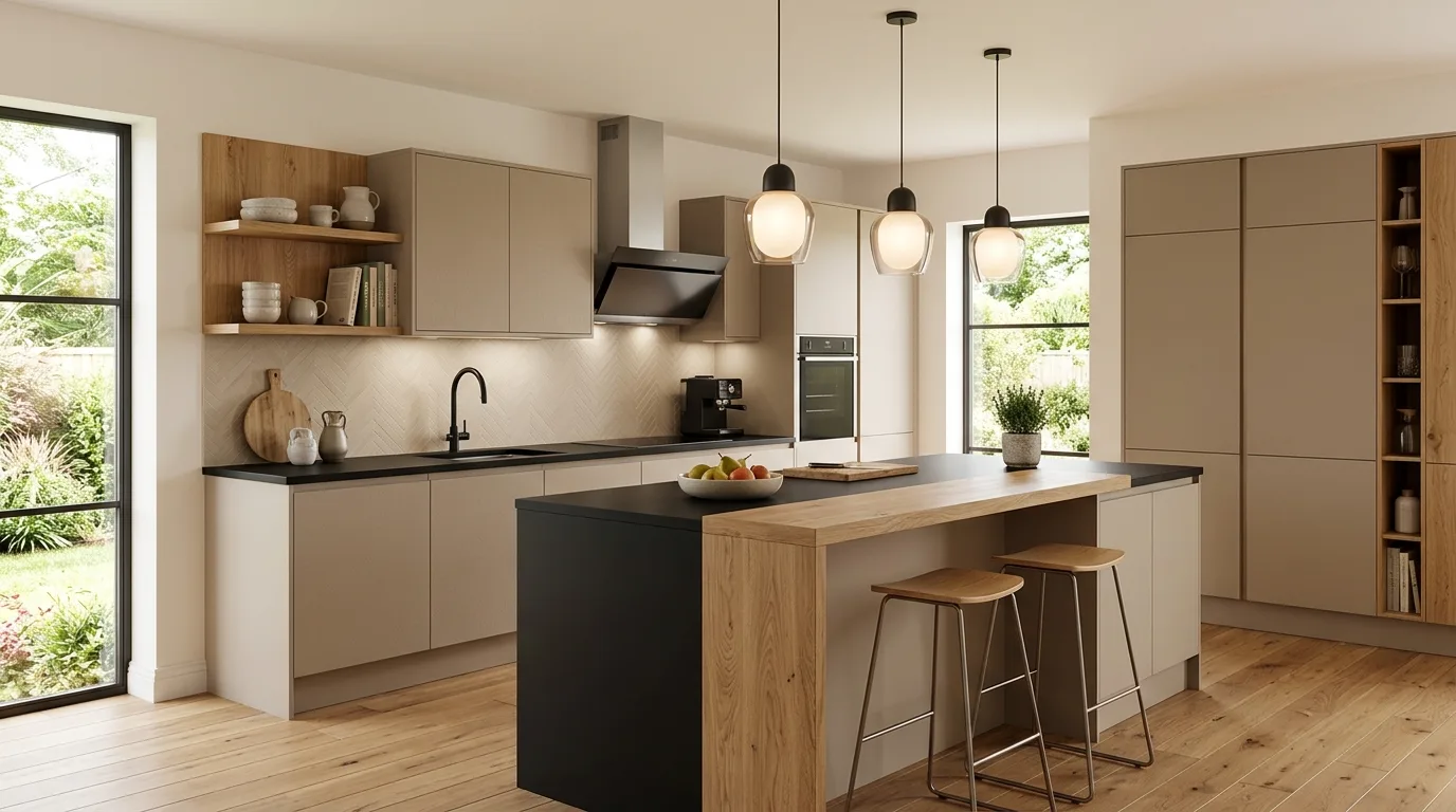 13 Sleek Kitchens with Black Worktops for a Modern Contrast inspiration image 13