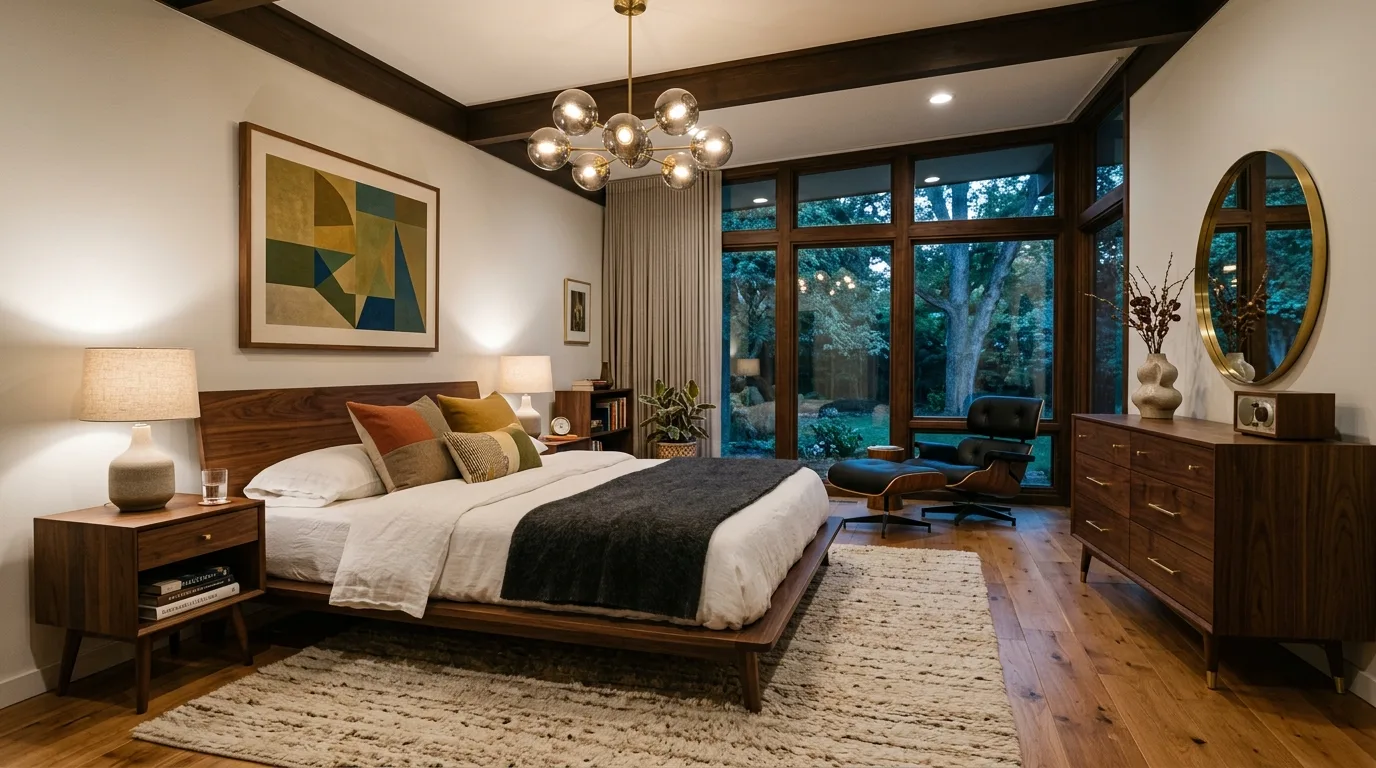 12 Sleek Mid Century Modern Bedroom Ideas for Retro Timeless Style inspiration image 12
