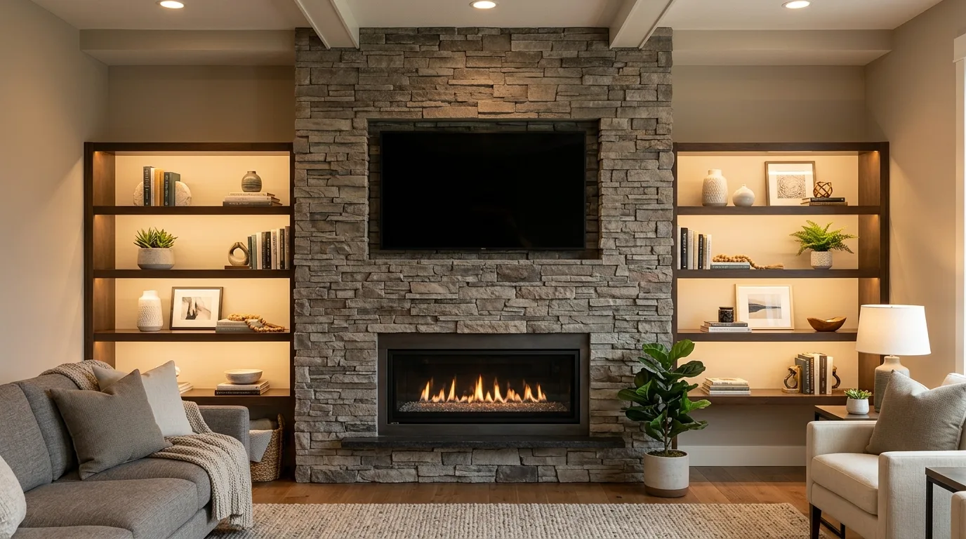 14 Smart Fireplace Wall Ideas with TV for a Cozy Focal Point inspiration image 2