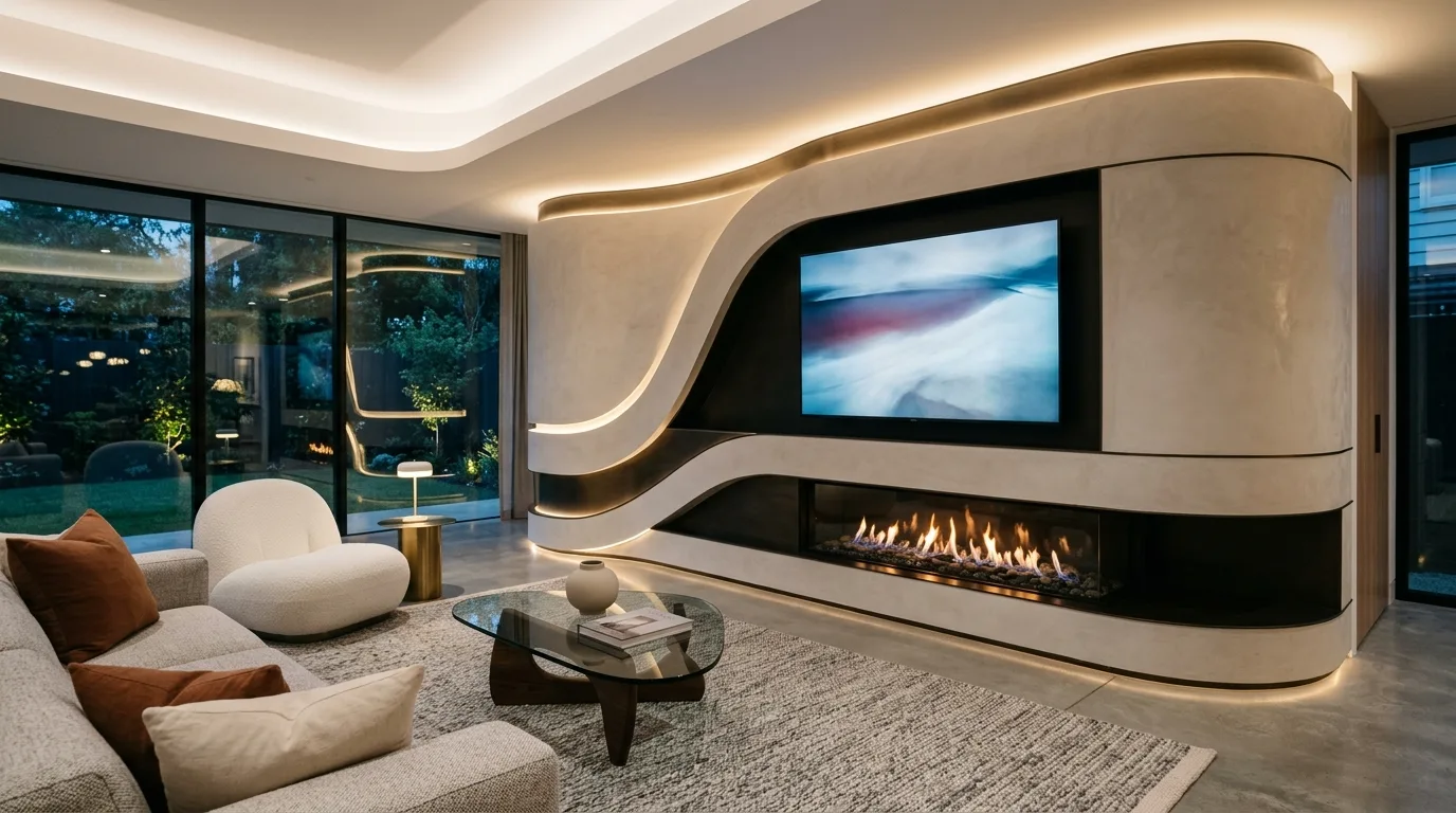 14 Smart Fireplace Wall Ideas with TV for a Cozy Focal Point inspiration image 11