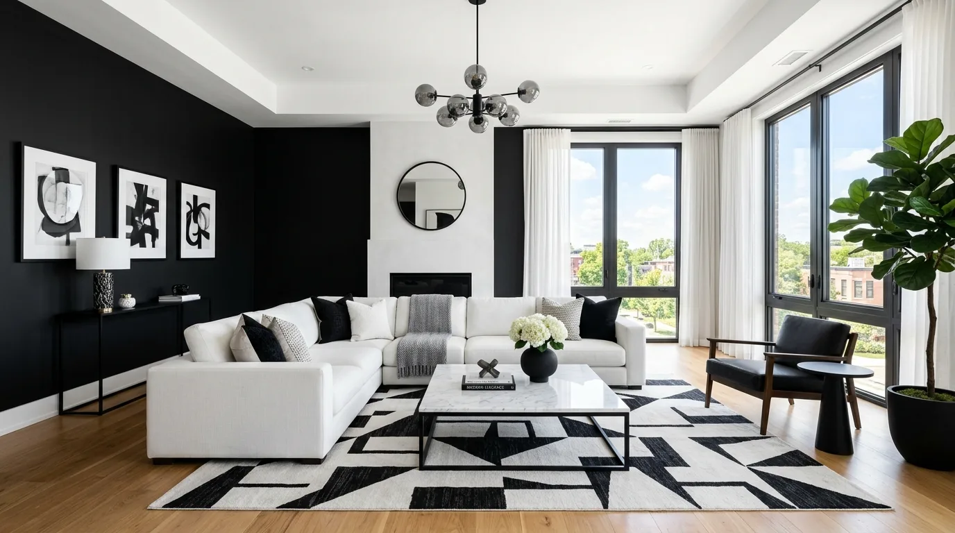 14 Sophisticated Black and White Living Room Ideas for Timeless Contrast hero image